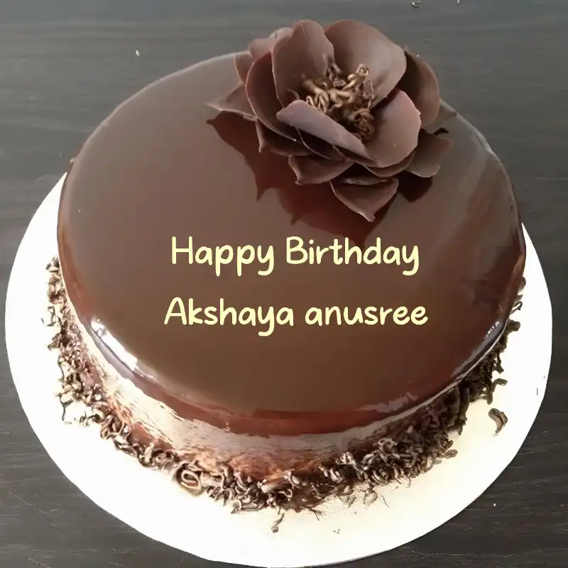 Happy Birthday Akshaya anusree Chocolate Flower Cake